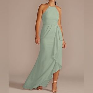 David’s Bridal High Neck Chiffron Bridesmaid Dress